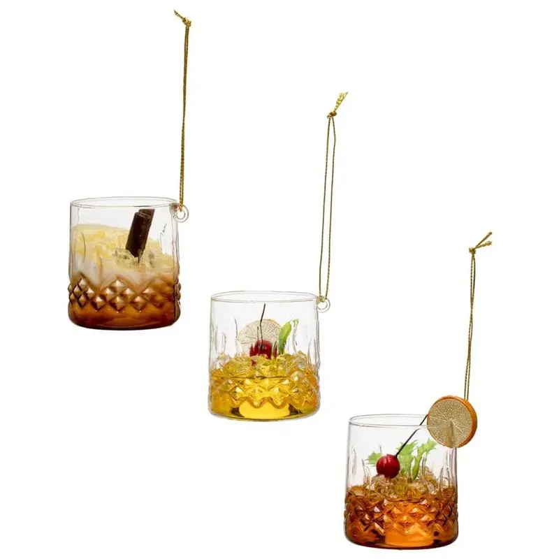 Low Ball Glass Cocktail Ornament