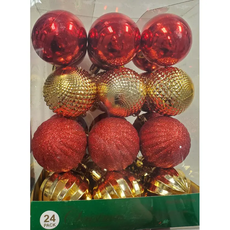Pack of 24 Unbreakable 50MM Holiday Ornaments