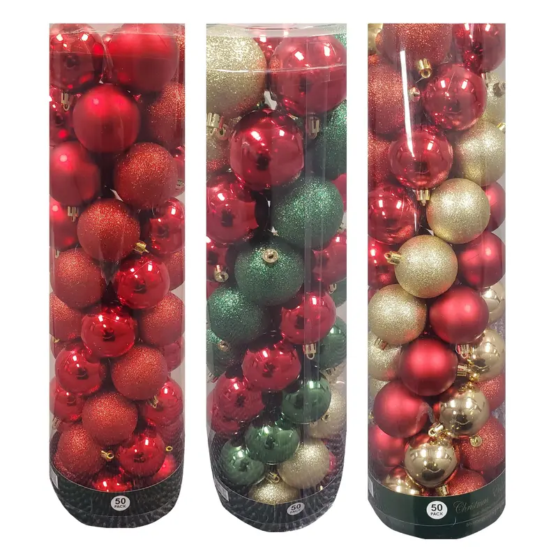 Pack of 50 Unbreakable 60MM Christmas Ornaments