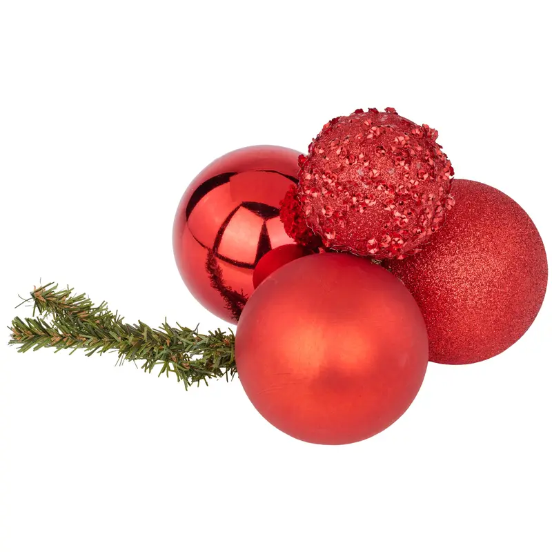 Red Sequin Glitter Ball Cluster Decoration
