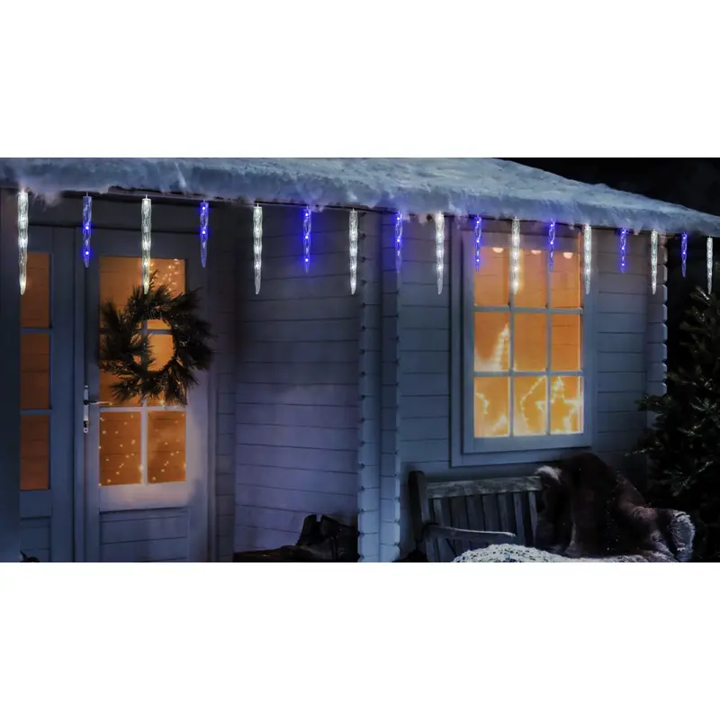Set of 20 Twinkling LED Icicle Lights