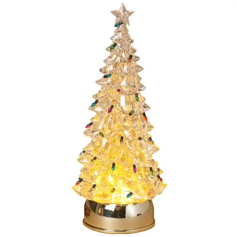 12.2" Battery-Operated Holiday Spinning Water Globe Tree
