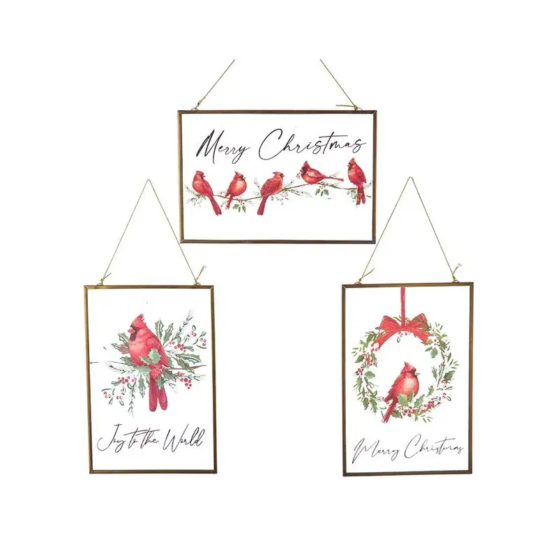 Glass Christmas Cardinal Ornament