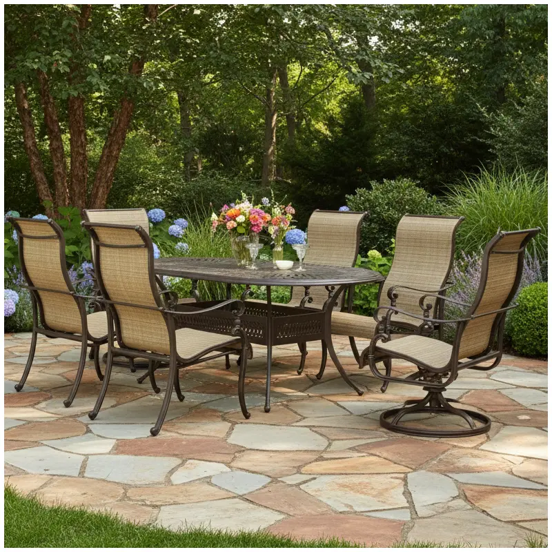 Madison Cast Aluminum Sling Patio Dining Sets