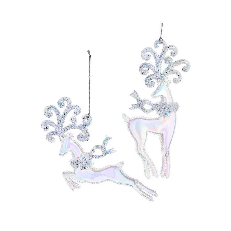 White Opalescent Deer Ornament