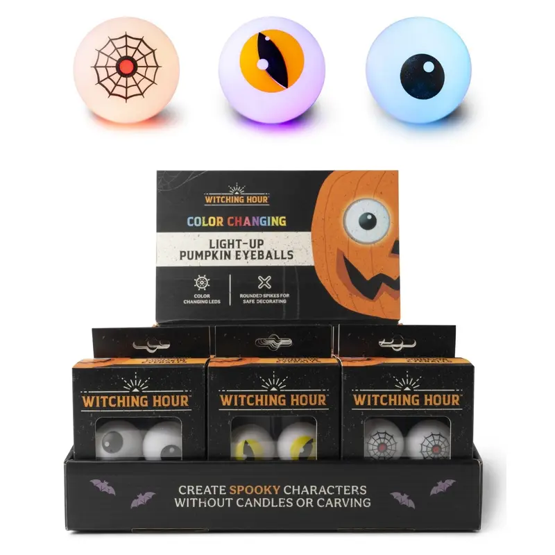 Halloween Witching Hour Light-Up Pumpkin Eyeballs (2-Pack)