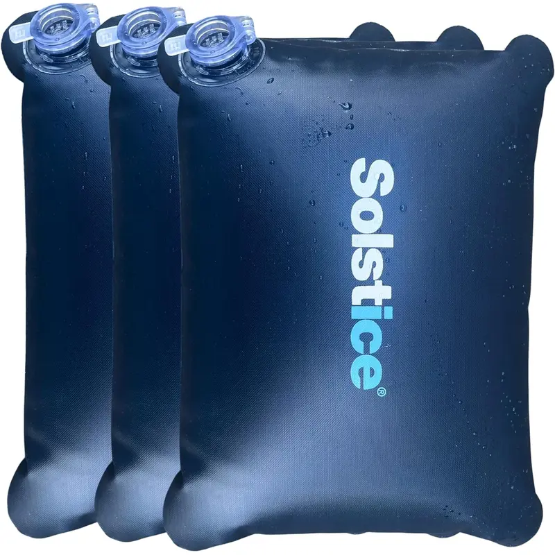 Solstice Leakproof Reusable Ice Bags for Cooler Cold Plunge Tubs (3-Pack)