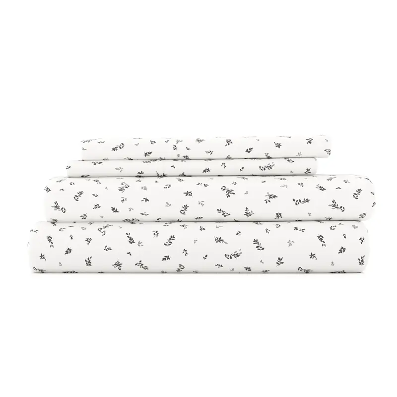 Spotted Leaves Pattern 4-Piece Sheet Set