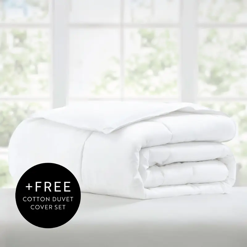 100% Long Staple Cotton Duvet Insert + Free Cover