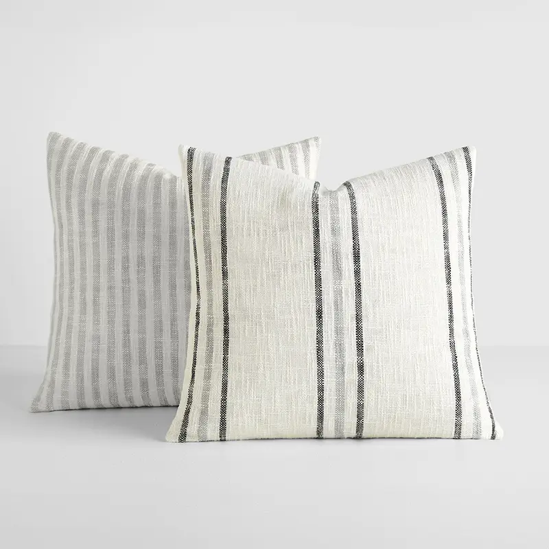 2-Pack Yarn-Dyed Bengal Stripe / Yarn-Dyed Framed Stripe Dcor Throw Pillows