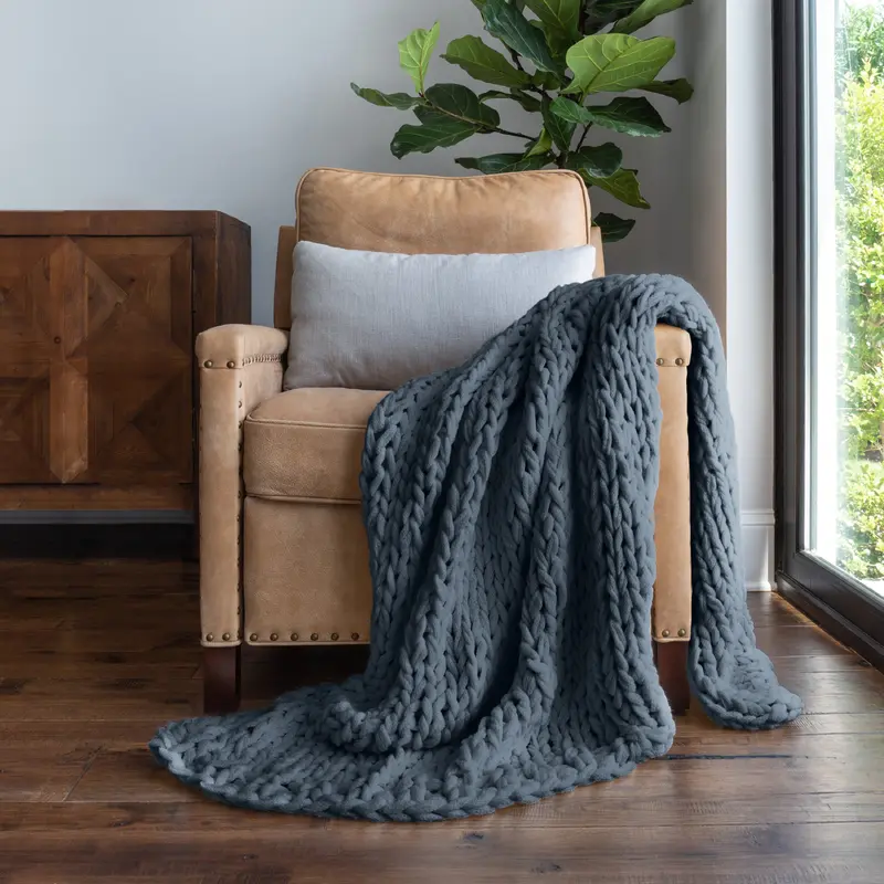 Chunky Knit Throw Blanket