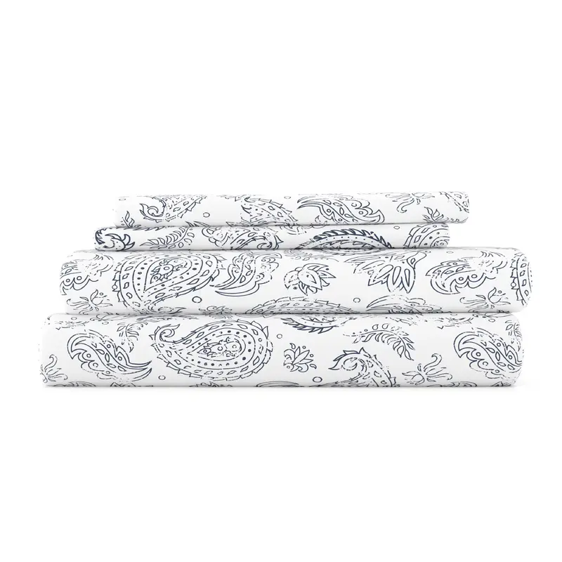 Coarse Paisley Pattern 4-Piece Sheet Set