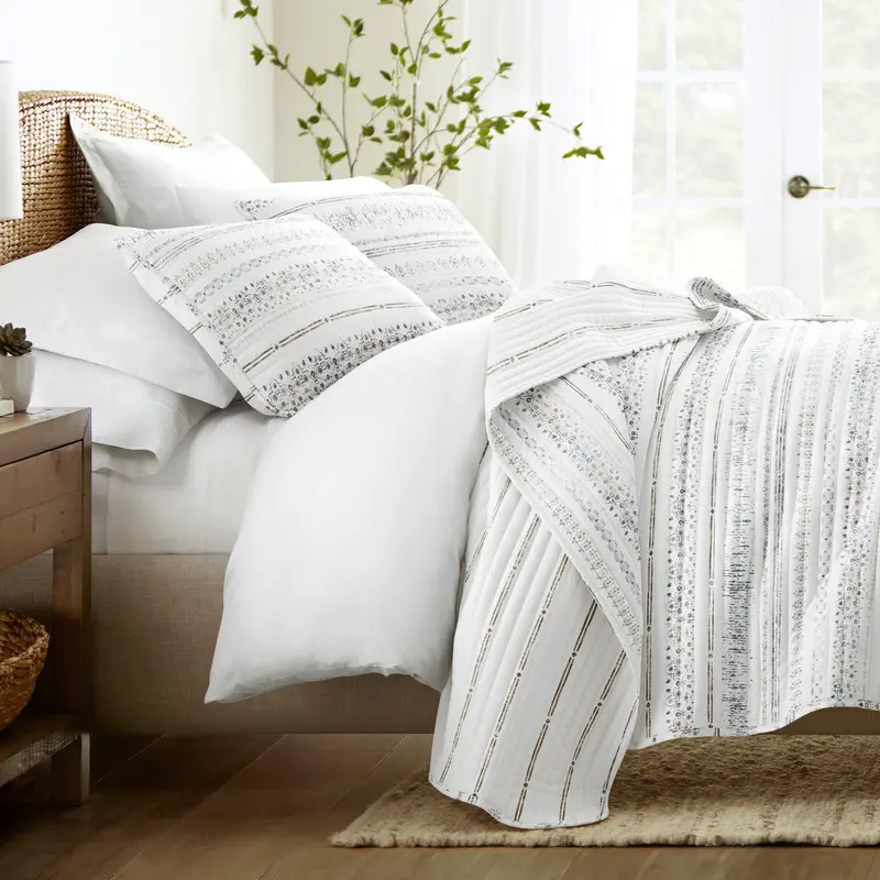 Relic Stripe Reversible Quilted Coverlet Set