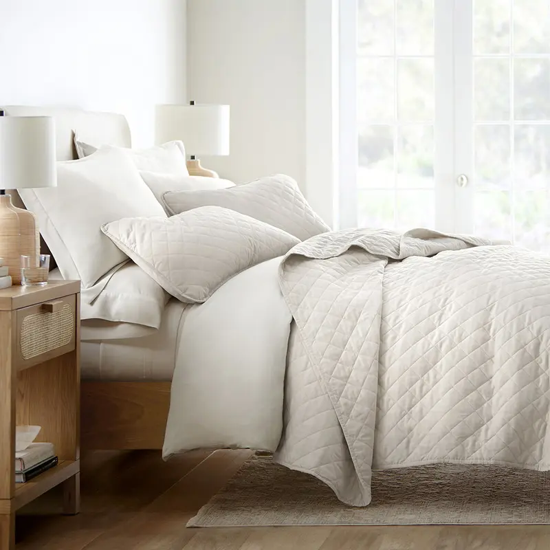 Sale - 3-Piece Diamond Stitch Quilted Coverlet Set