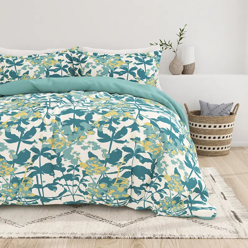 Boho Flower Pattern 3-Piece Reversible Duvet Cover Set (Sale)
