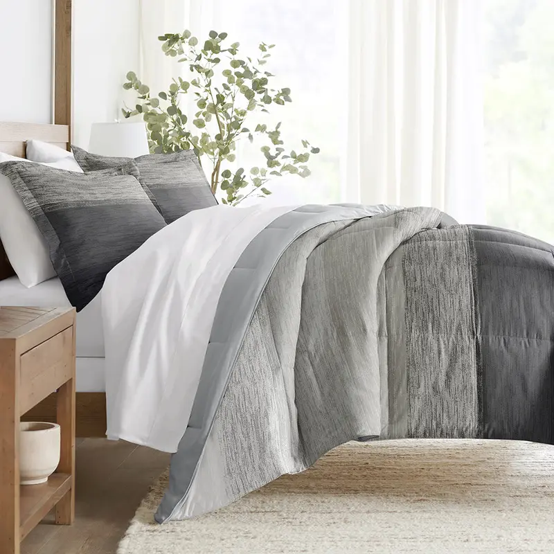 Gray Ombre Reversible Down-Alternative Comforter Set (Sale)