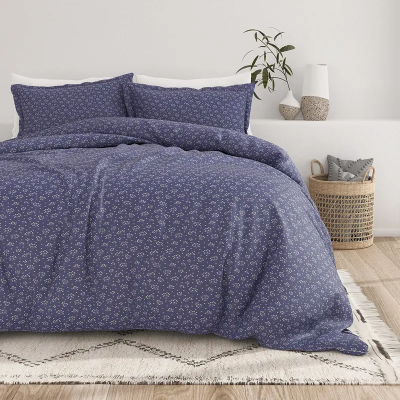 Midnight Blossoms Pattern 3-Piece Duvet Cover Set (Sale)