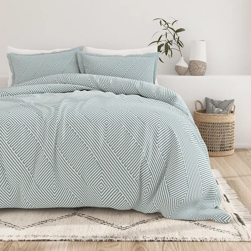 Modern Diagonal Pattern 3-Piece Duvet Cover Set (Sale)