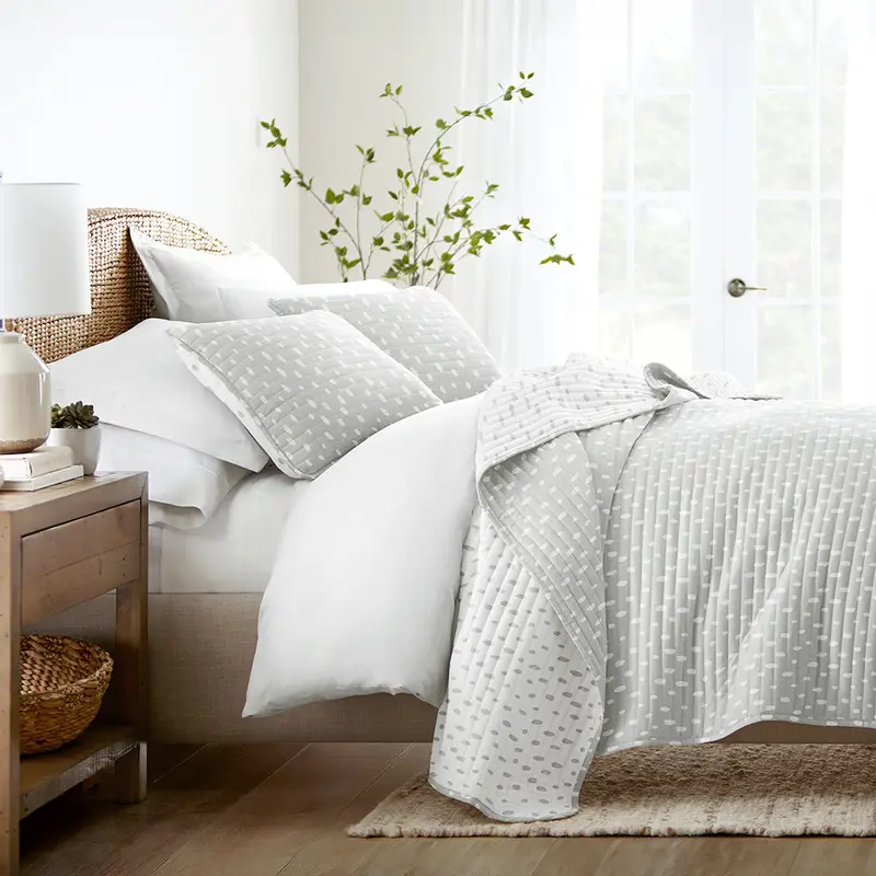 Painted Dots Reversible Quilted Coverlet Set (Sale)