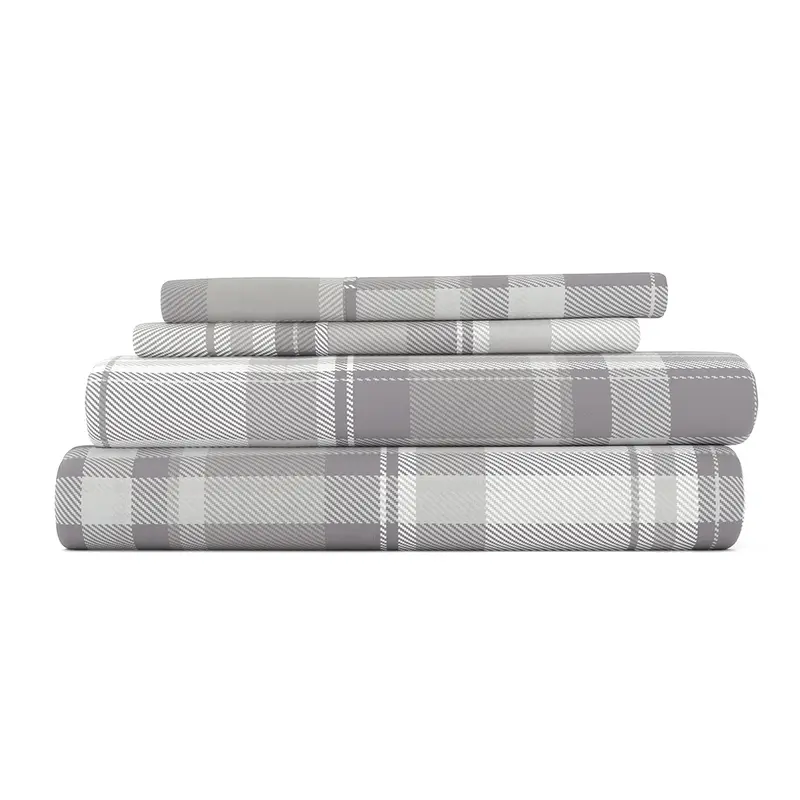 Plaid 4-Piece Flannel Sheet Set (Sale)
