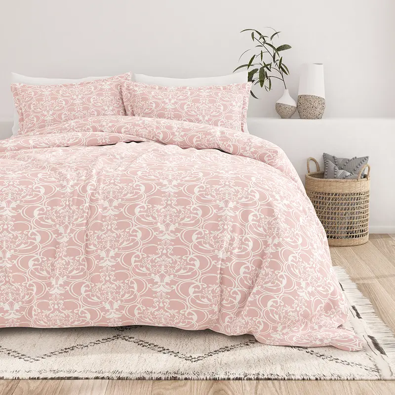 Romantic Damask Pattern 3-Piece Duvet Cover Set (Sale)