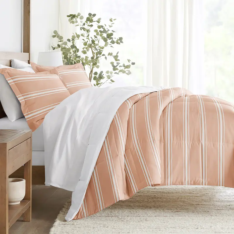 Soft Stripe Reversible Down-Alternative Comforter Set (Sale)