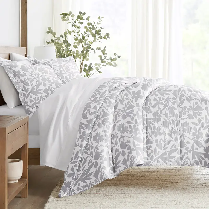 Abstract Garden Patterned Down-Alternative Comforter Set - Sale