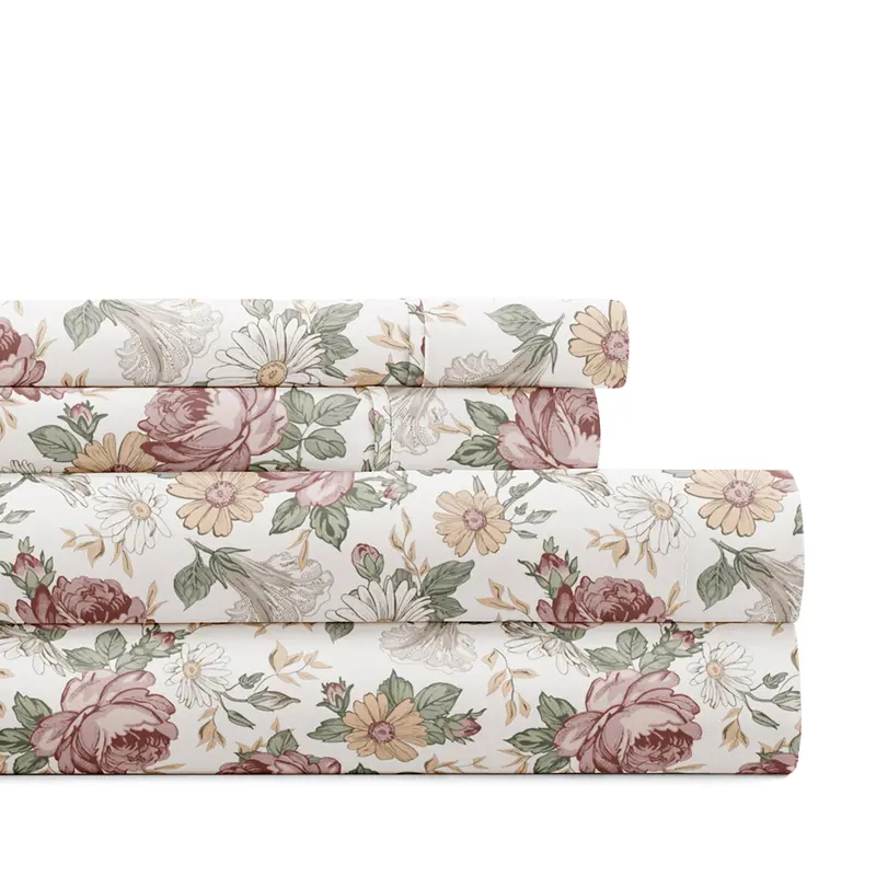 Blooming Floral 4-Piece Pattern Sheet Set - Sale