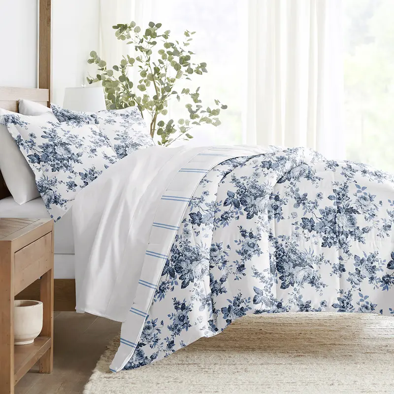 Cabbage Rose Reversible Down-Alternative Comforter Set - Sale