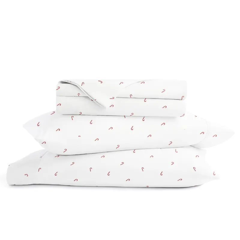 Candy Cane Patterned 4-Piece Sheet Set