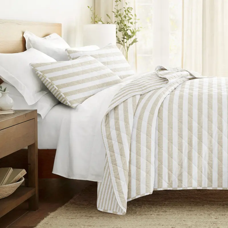 Classic Stripe Reversible Quilted Coverlet Set (Sale)