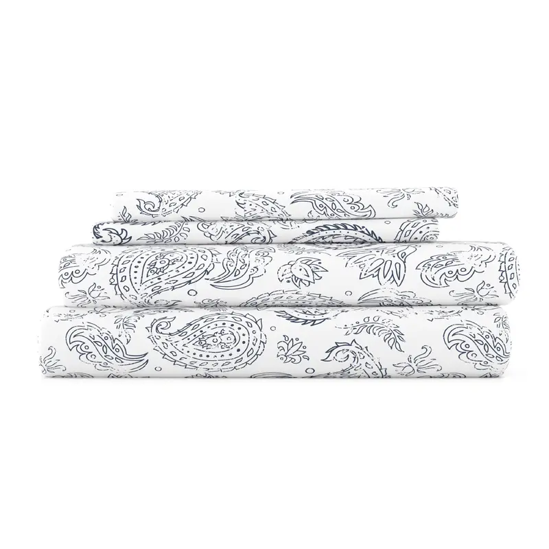 Coarse Paisley Pattern 4-Piece Sheet Set - Sale