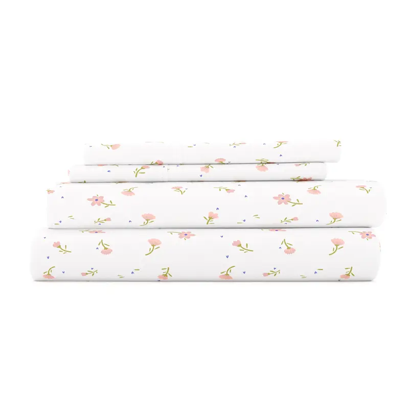 Floral Pattern 4-Piece Sheet Set - Sale