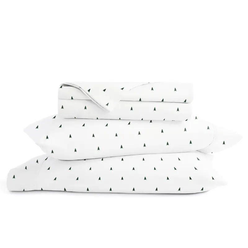 Pine Tree Patterned 4-Piece Sheet Set