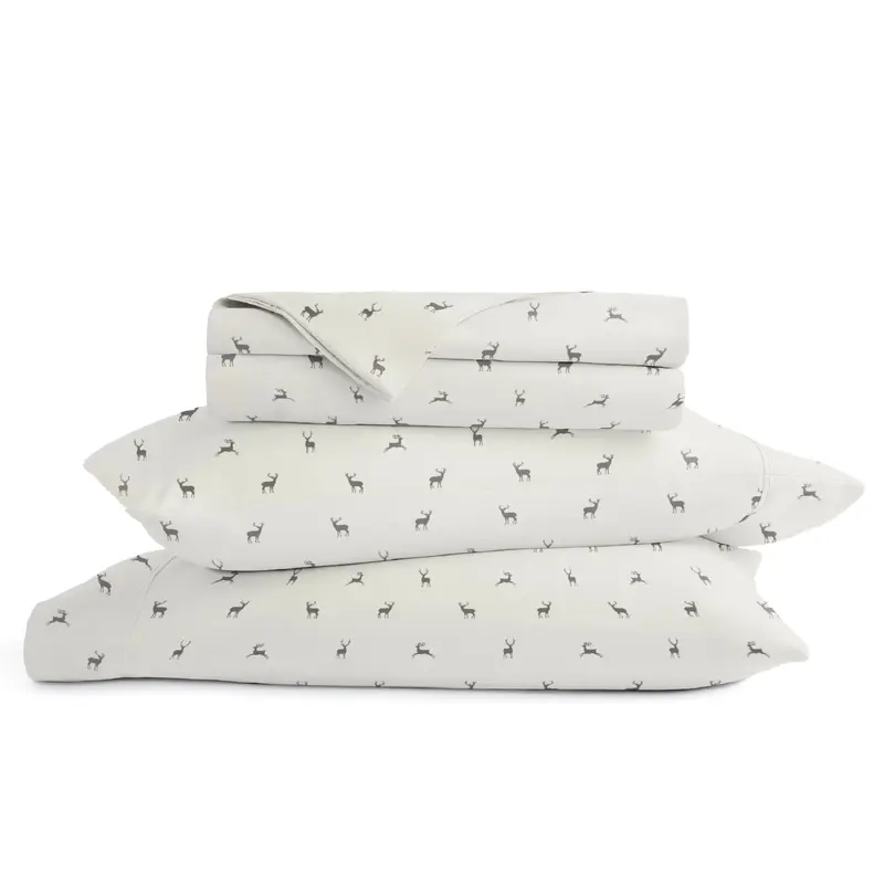 Reindeer Patterned 4-Piece Sheet Set