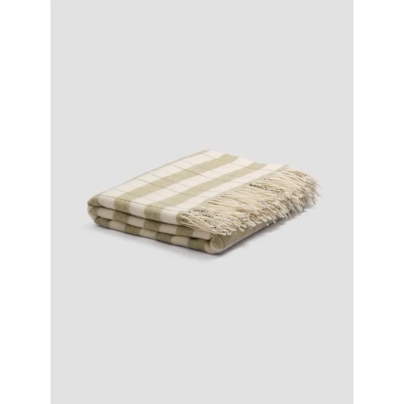 Apple Checked Stripe Wool Blanket
