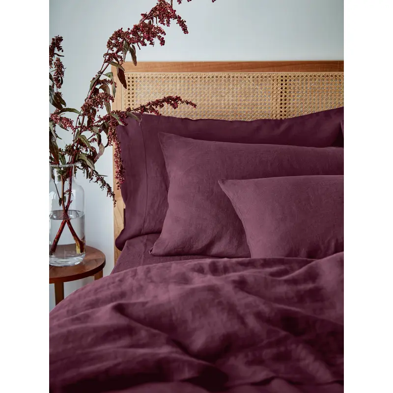 Berry Linen Blend Pillowcase (Pair)