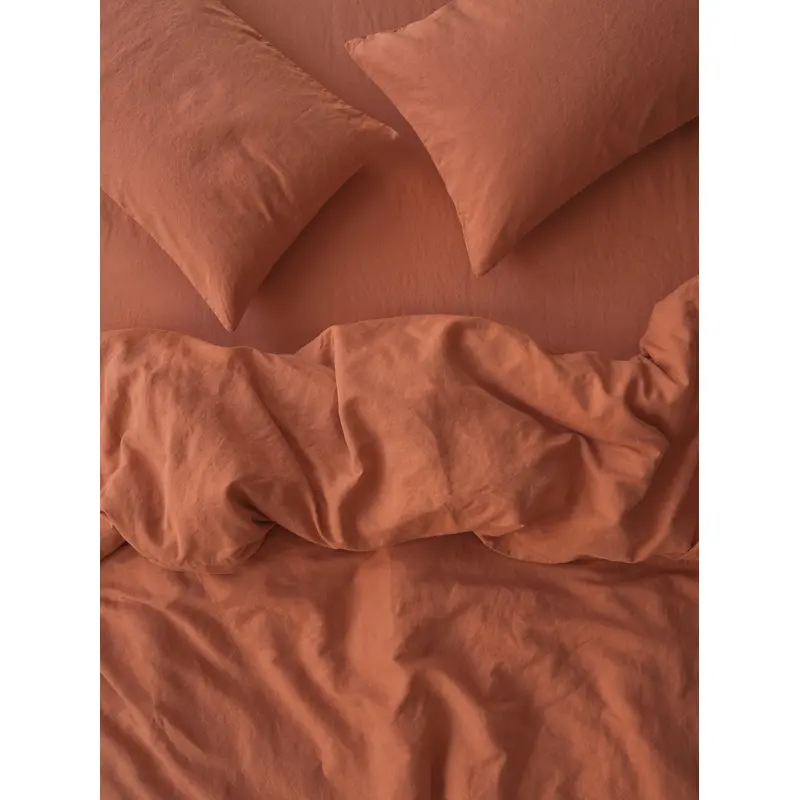 Burnt Orange Linen Blend Duvet Cover