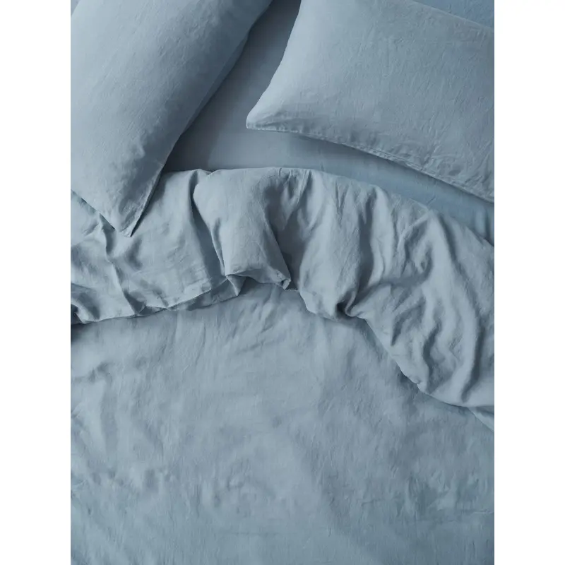 Dusk Blue Linen Blend Duvet Cover