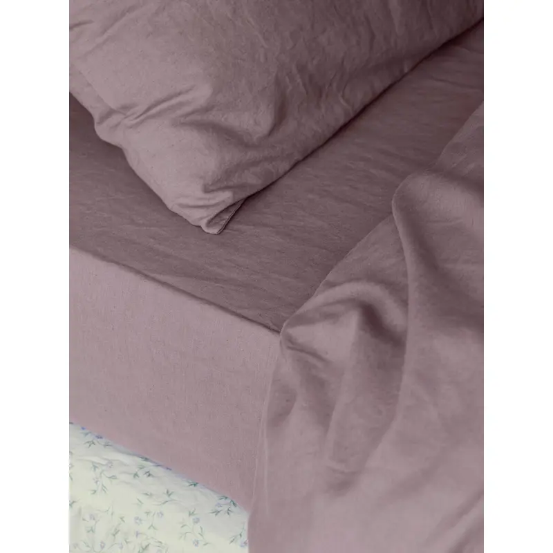 Elderberry 100% Linen Fitted Sheet