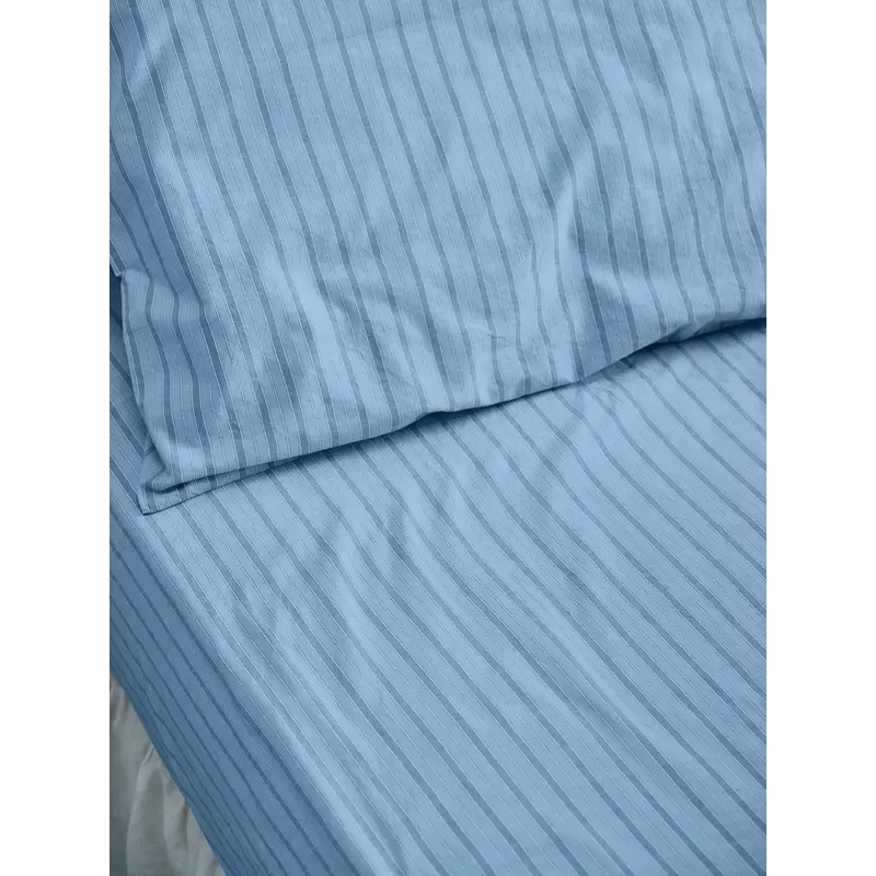 Pale Blue Favorite Shirt Stripe Cotton Fitted Sheet