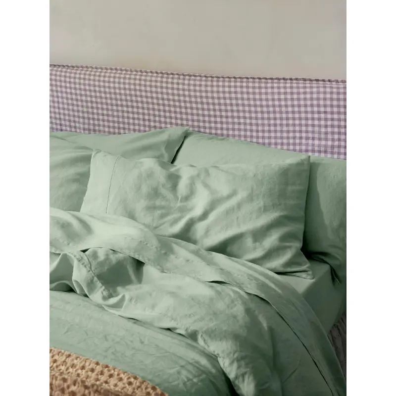 Sage Green 100% Linen Pillowcases (Pair)