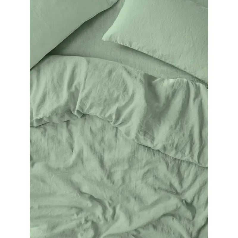 Sage Green Linen Blend Duvet Cover