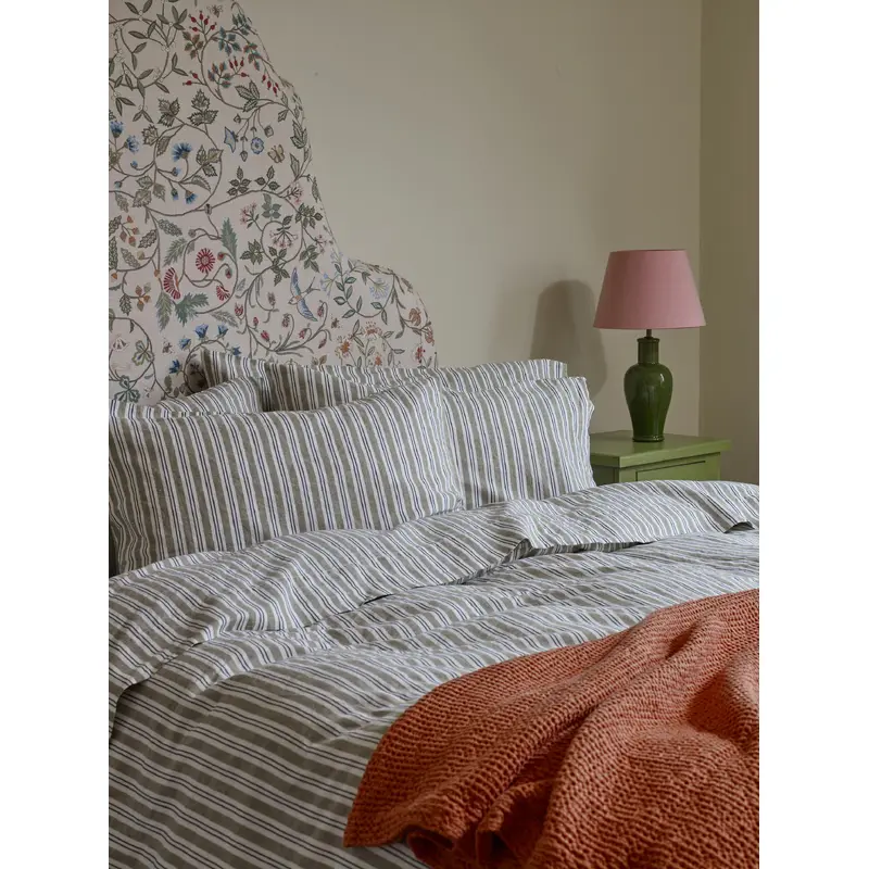 Thyme Somerley Stripe Linen Blend Pillowcases (Pair)
