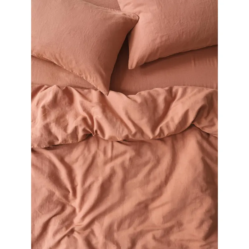 Warm Clay 100% Linen Duvet Cover