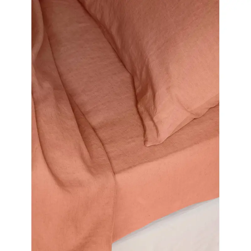 Warm Clay 100% Linen Fitted Sheet