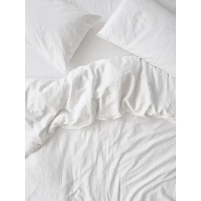 White Linen Blend Duvet Cover