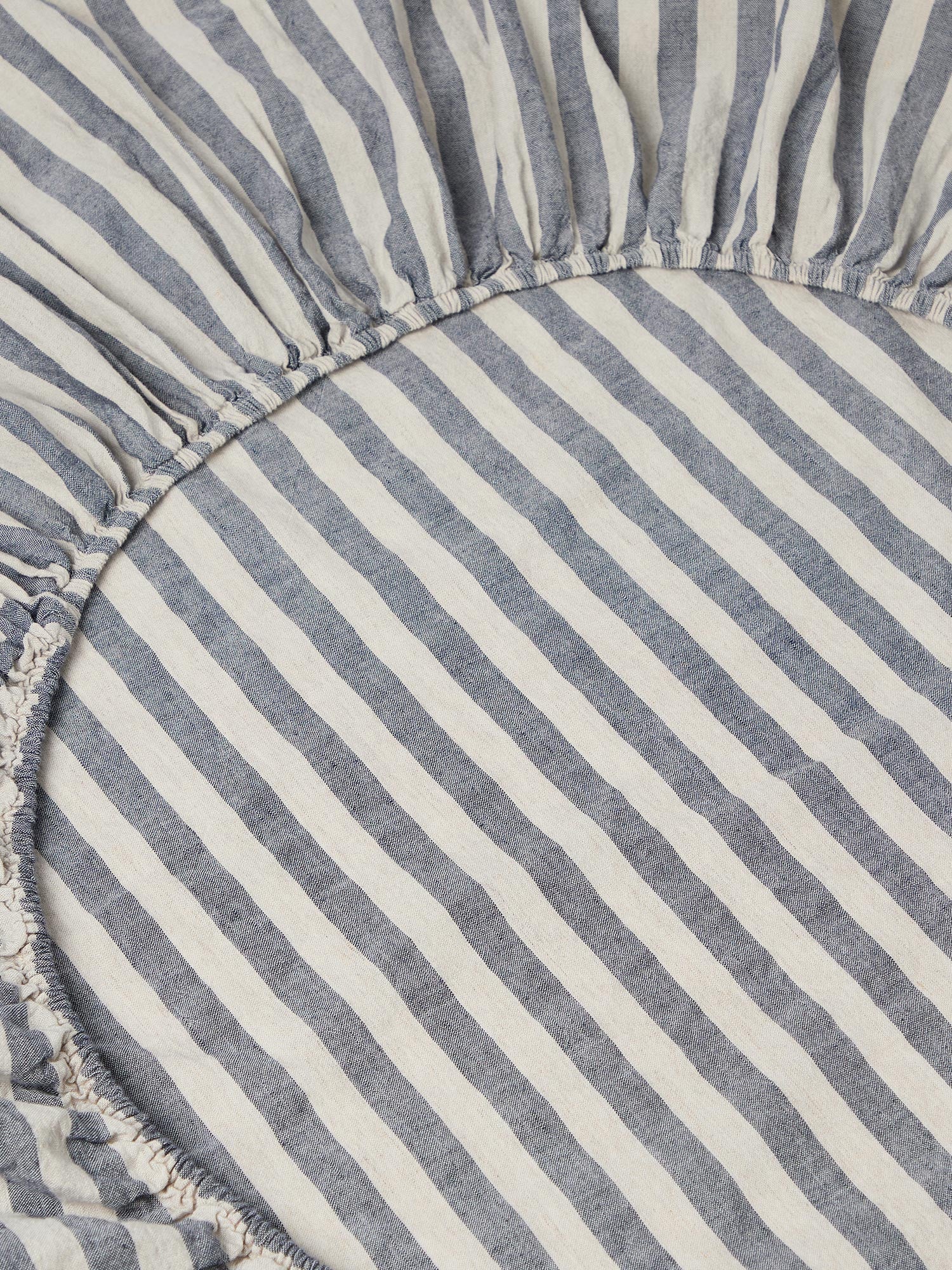 Atlantic Pembroke Stripe Linen Blend Fitted Sheet