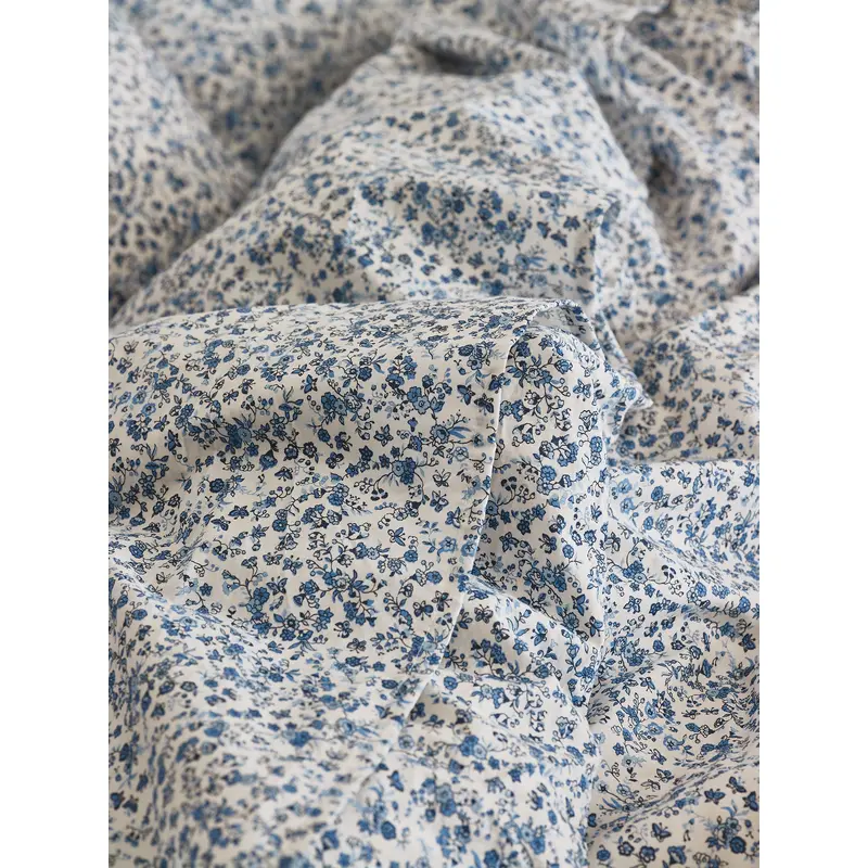 Blue Mini Meadow Cotton Flat Sheet
