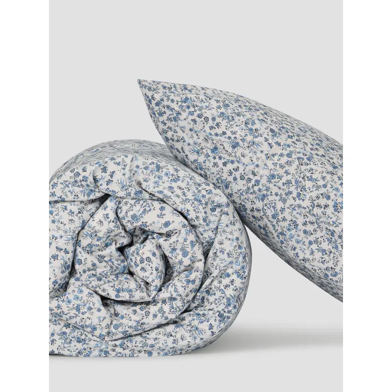 Blue Mini Meadow Kids Cotton Bedding Set